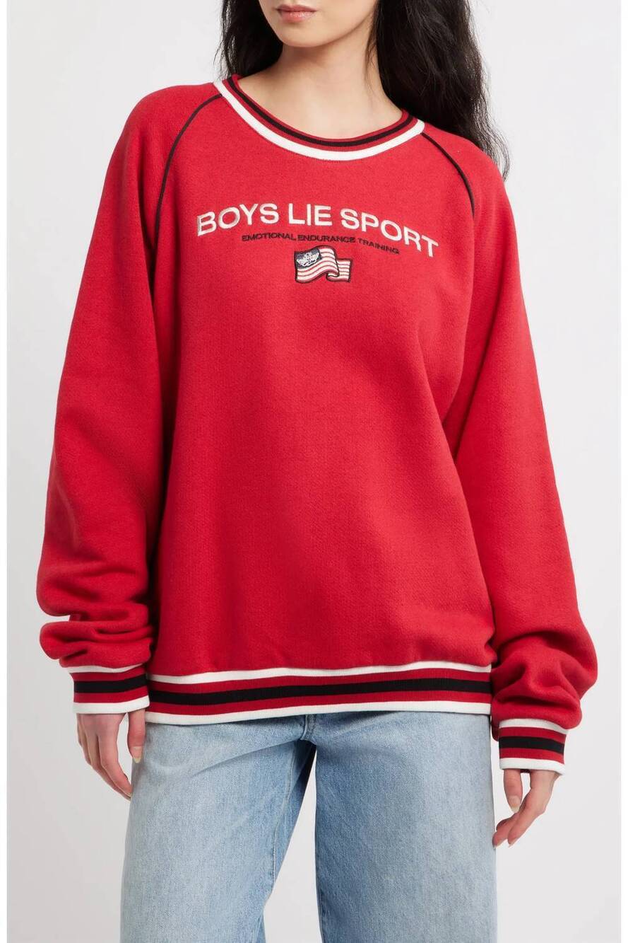 NEW BOYS LIE sport kara crewneck sweatshirt in red